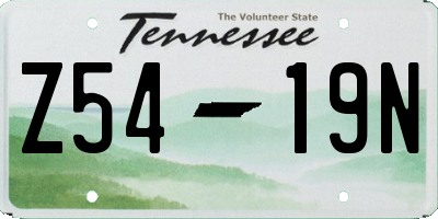 TN license plate Z5419N