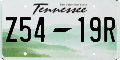 TN license plate Z5419R