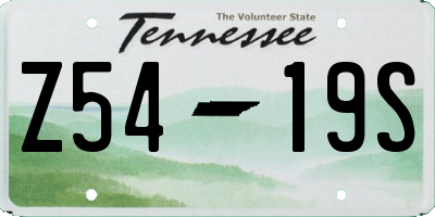 TN license plate Z5419S