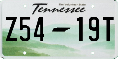 TN license plate Z5419T