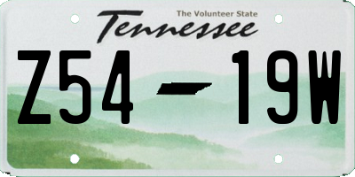 TN license plate Z5419W