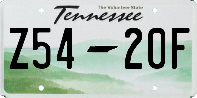 TN license plate Z5420F