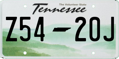 TN license plate Z5420J