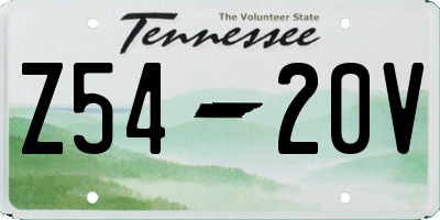 TN license plate Z5420V