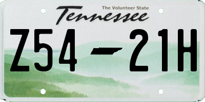 TN license plate Z5421H