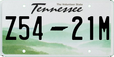 TN license plate Z5421M