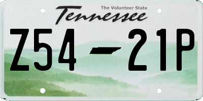 TN license plate Z5421P