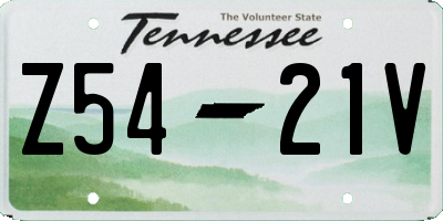 TN license plate Z5421V