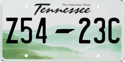 TN license plate Z5423C