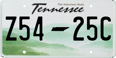 TN license plate Z5425C