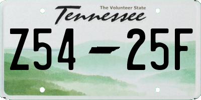 TN license plate Z5425F