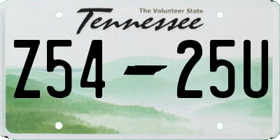 TN license plate Z5425U