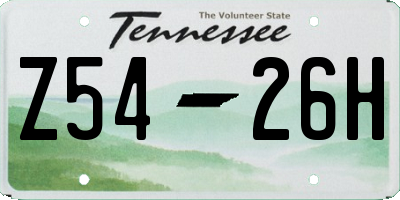 TN license plate Z5426H