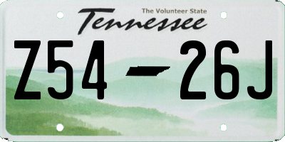 TN license plate Z5426J