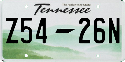 TN license plate Z5426N