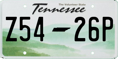 TN license plate Z5426P