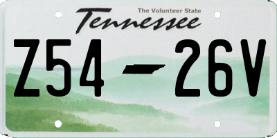 TN license plate Z5426V