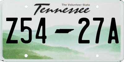 TN license plate Z5427A