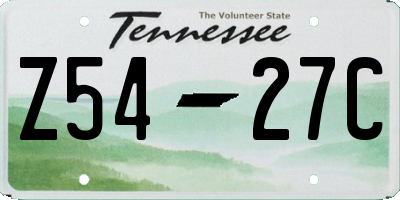 TN license plate Z5427C