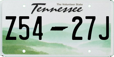 TN license plate Z5427J