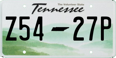 TN license plate Z5427P
