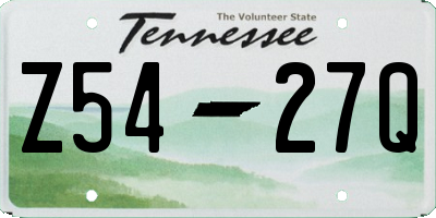TN license plate Z5427Q