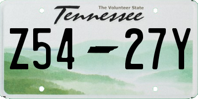 TN license plate Z5427Y