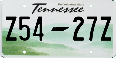 TN license plate Z5427Z