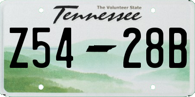 TN license plate Z5428B