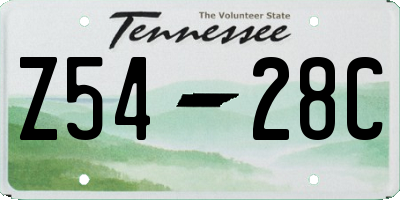 TN license plate Z5428C