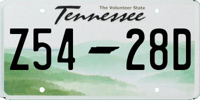 TN license plate Z5428D