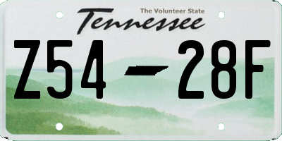 TN license plate Z5428F