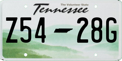 TN license plate Z5428G