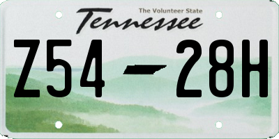 TN license plate Z5428H