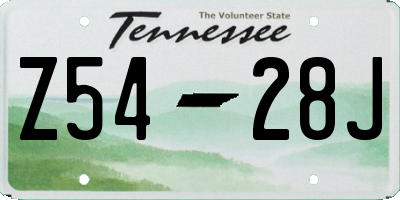 TN license plate Z5428J