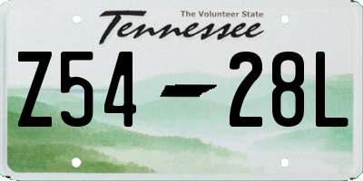 TN license plate Z5428L