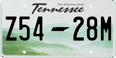 TN license plate Z5428M