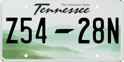 TN license plate Z5428N