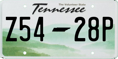 TN license plate Z5428P