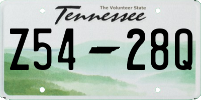 TN license plate Z5428Q