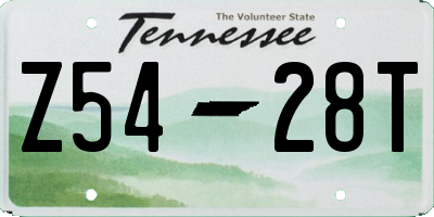 TN license plate Z5428T