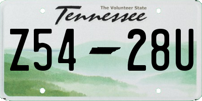 TN license plate Z5428U