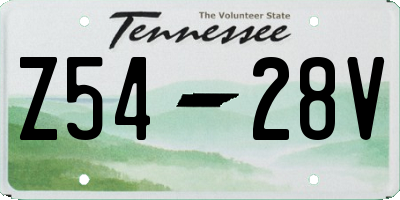 TN license plate Z5428V