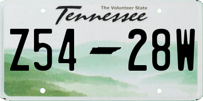 TN license plate Z5428W