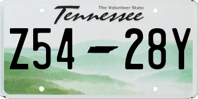 TN license plate Z5428Y