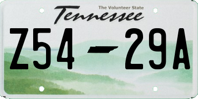 TN license plate Z5429A