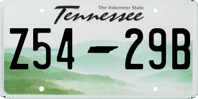 TN license plate Z5429B