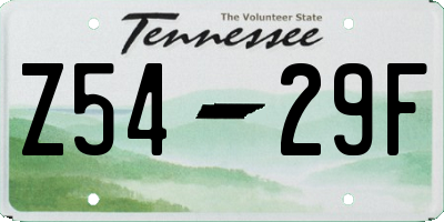 TN license plate Z5429F