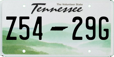 TN license plate Z5429G