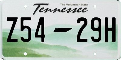 TN license plate Z5429H